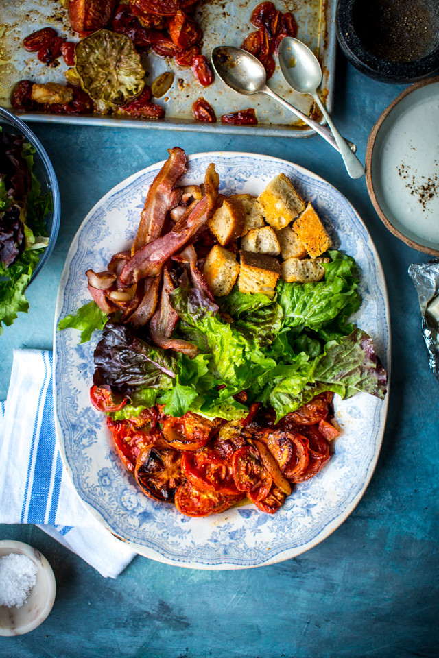 BLT Salad with blue cheese dressing | DonalSkehan.com, Where sandwich meets salad!