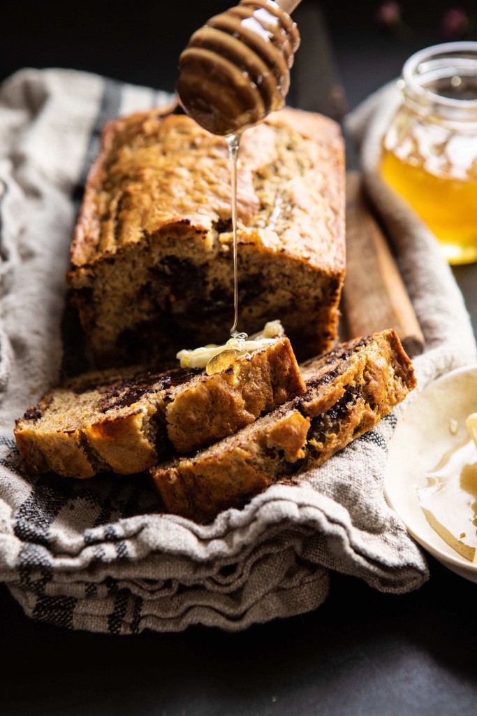 Chocolate Chunk Coconut Banana Bread | DonalSkehan.com, Chocolate and banana meet for this all time classic.