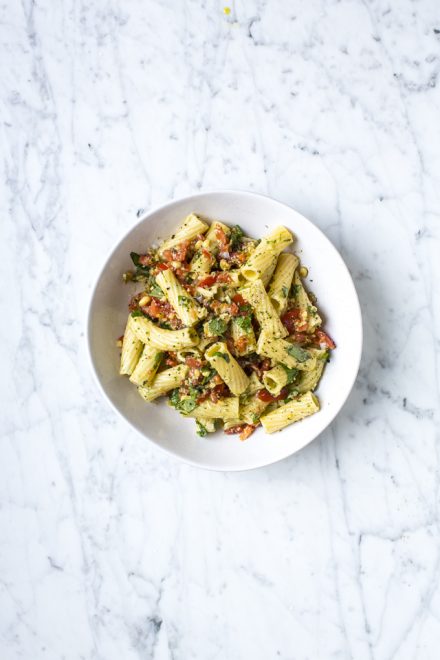 Chopping Board Tomato & Basil Pesto With Pasta | DonalSkehan.com, Brilliant midweek dinner