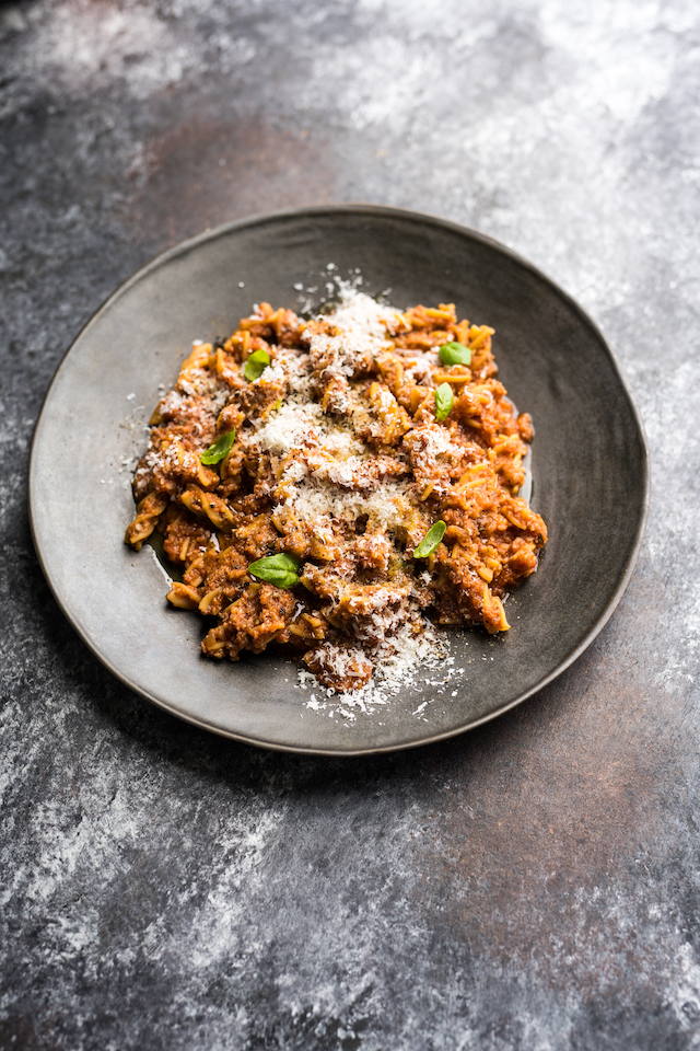 Chickpea Pasta with Cauliflower Bolognese | DonalSkehan.com