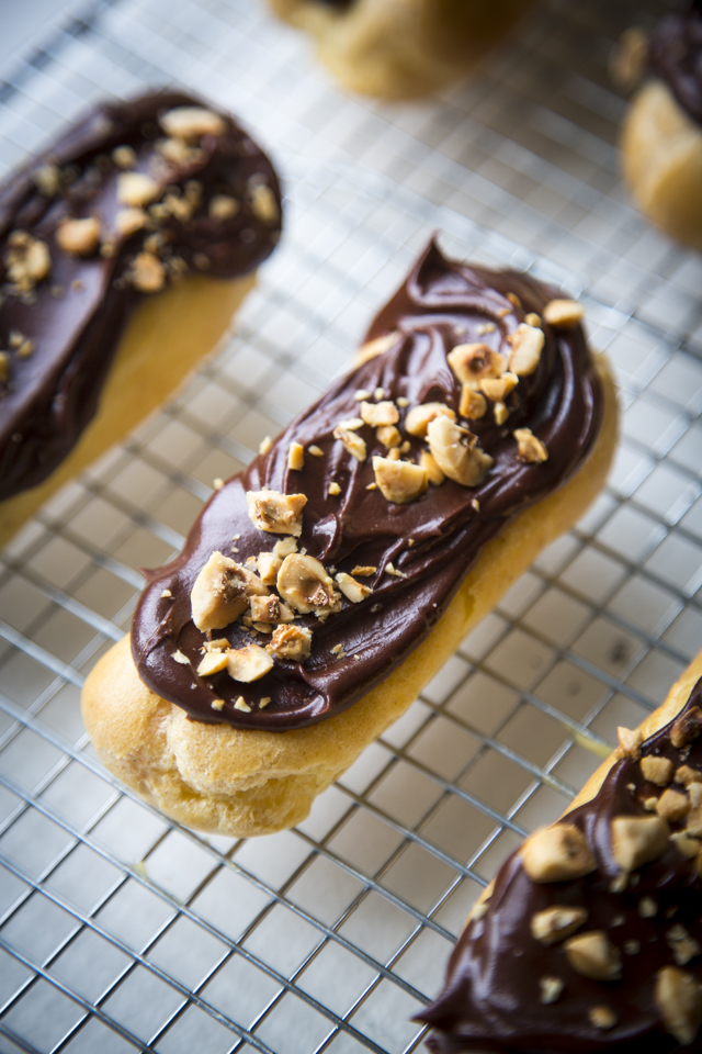 Dark Chocolate Hazelnut Éclairs | DonalSkehan.com, One of my all-time favourite desserts. 