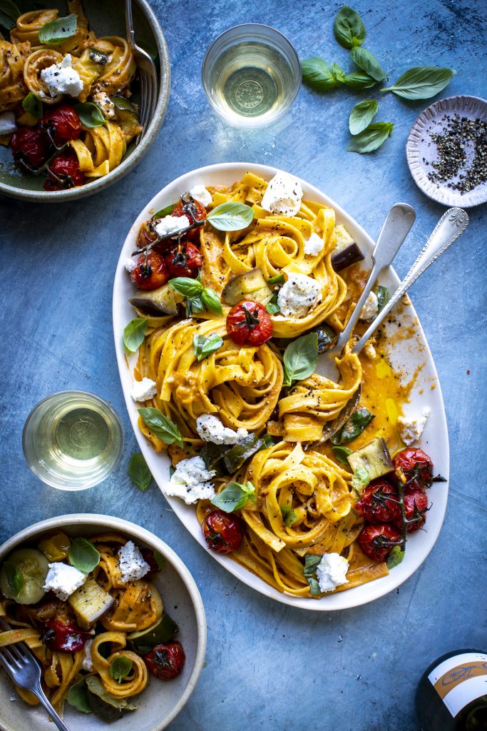 Confit Garlic Summer Vegetable Pasta | DonalSkehan.com