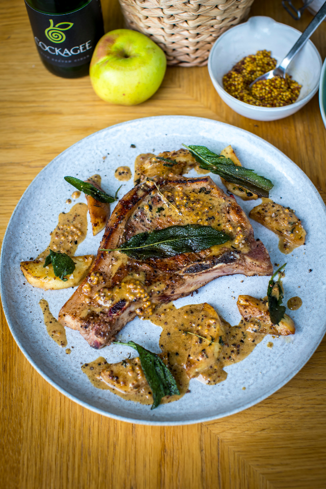 Creamy Mustard & Cider Pork Chops | DonalSkehan.com