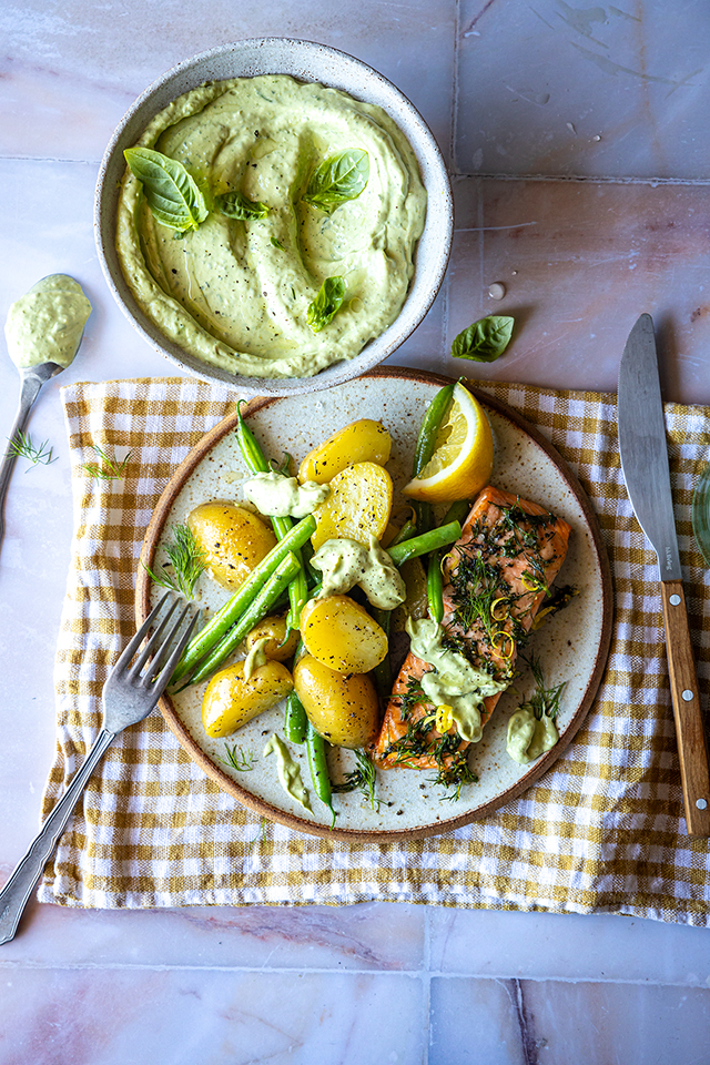 Lemon & Dill Salmon with Green Goddess Dressing | DonalSkehan.com