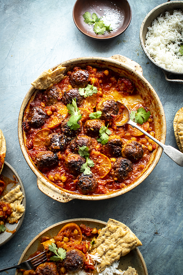 Harissa Lamb Meatballs with Flatbreads | DonalSkehan.com