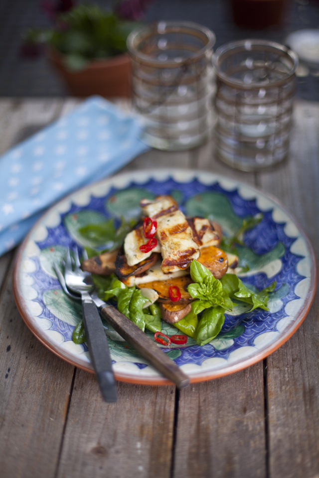 Sweet Potato and Halloumi Salad | DonalSkehan.com, A great vegetarian BBQ option!