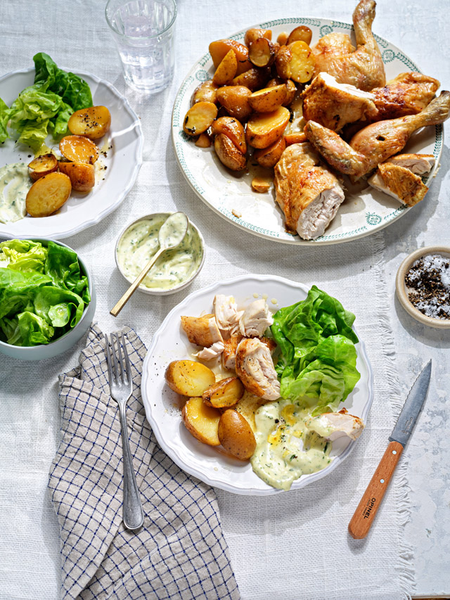 Rotisserie Style Herby Roast Chicken Platter | DonalSkehan.com