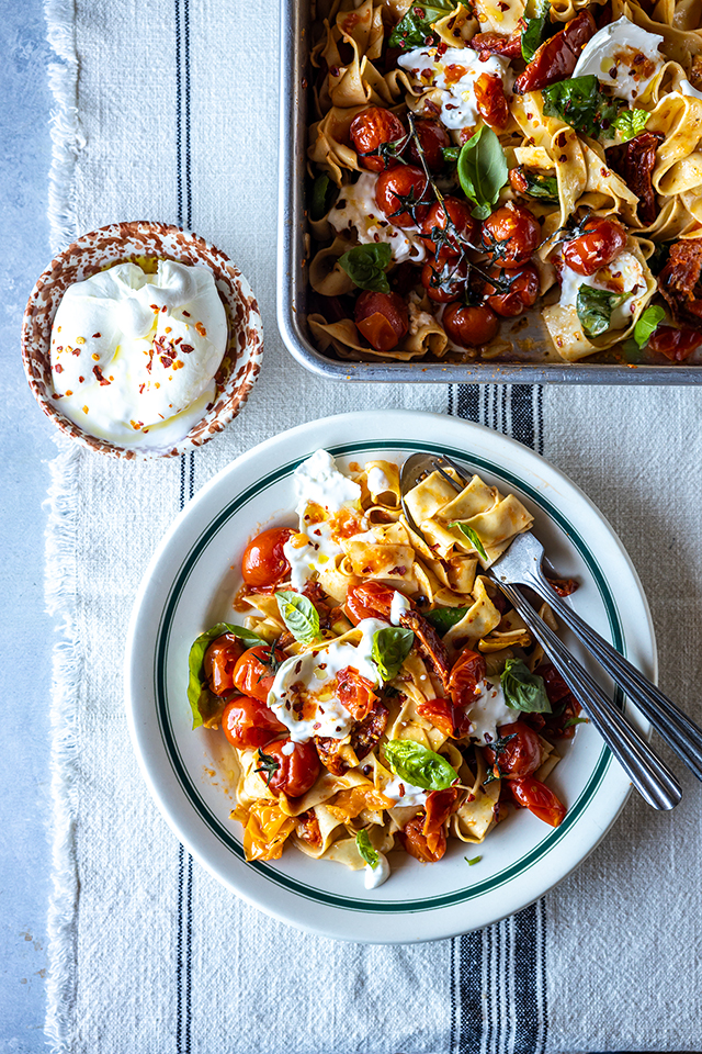Roasted Tomato & Burrata Pappardelle | DonalSkehan.com
