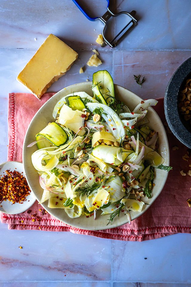 Shaved Courgette & Fennel Salad with Lemon & Aged Irish Cheese | DonalSkehan.com