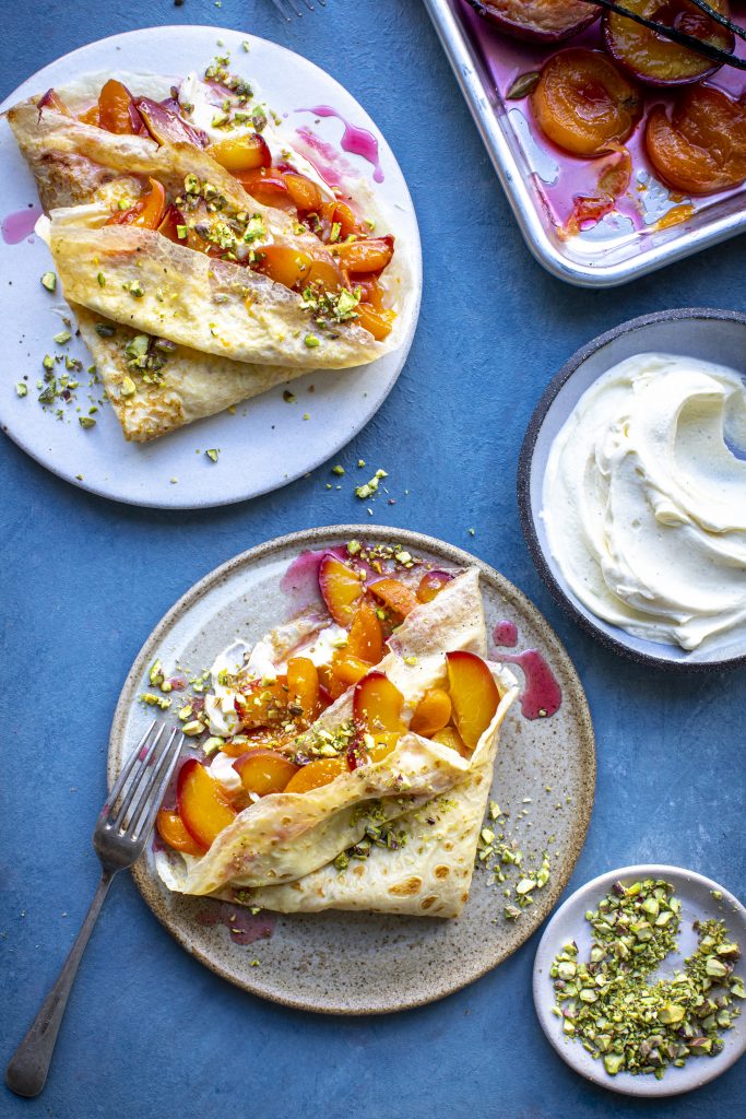 Vanilla Poached Summer Fruit Filled Crepes | DonalSkehan.com